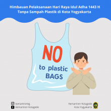 Himbauan Pelaksanaan Hari Raya Idul Adha 1443 H Tanpa Sampah Plastik di Kota Yogyakarta