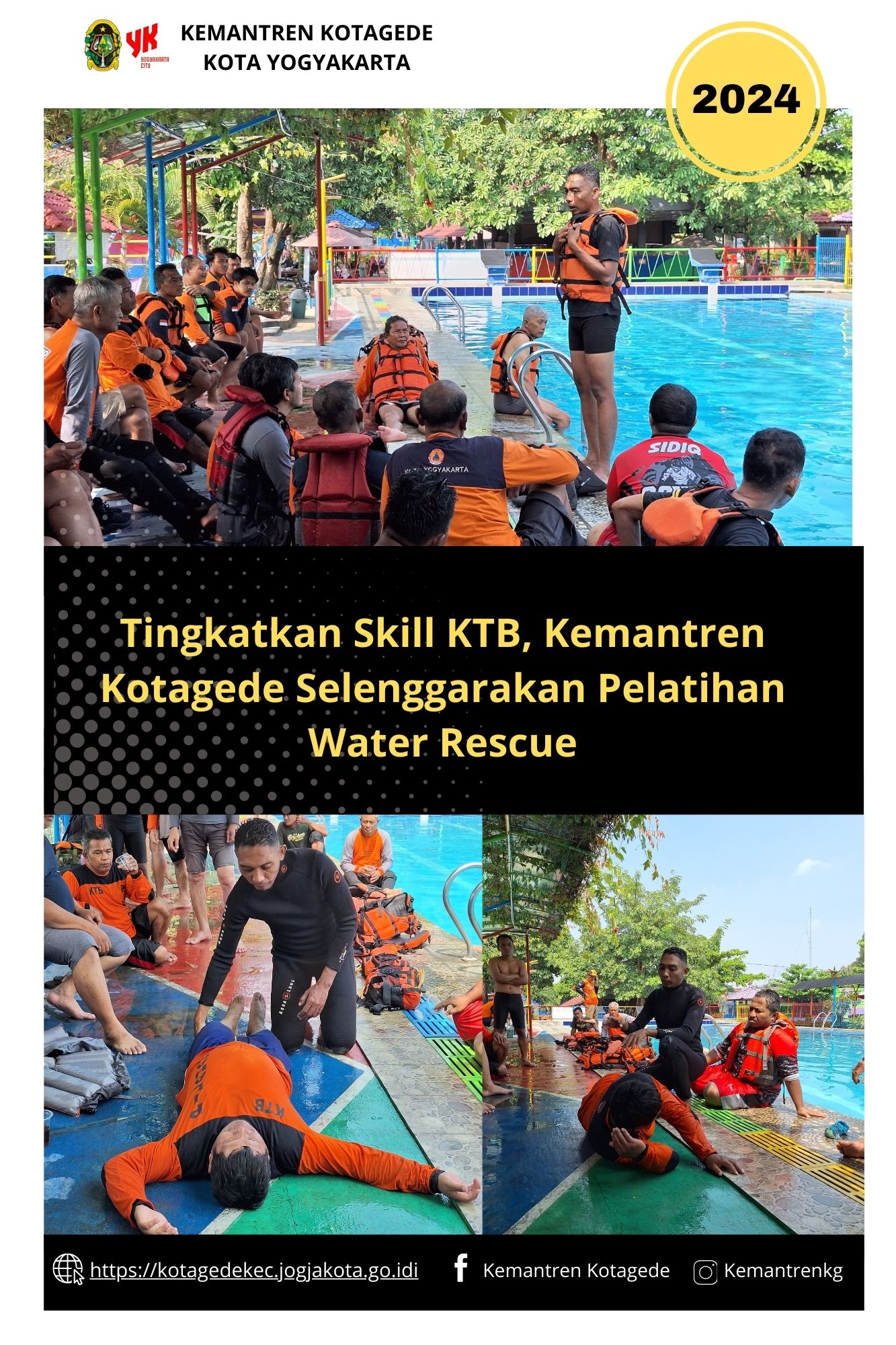 Tingkatkan Skill KTB, Kemantren Kotagede Selenggarakan Pelatihan Water Rescue