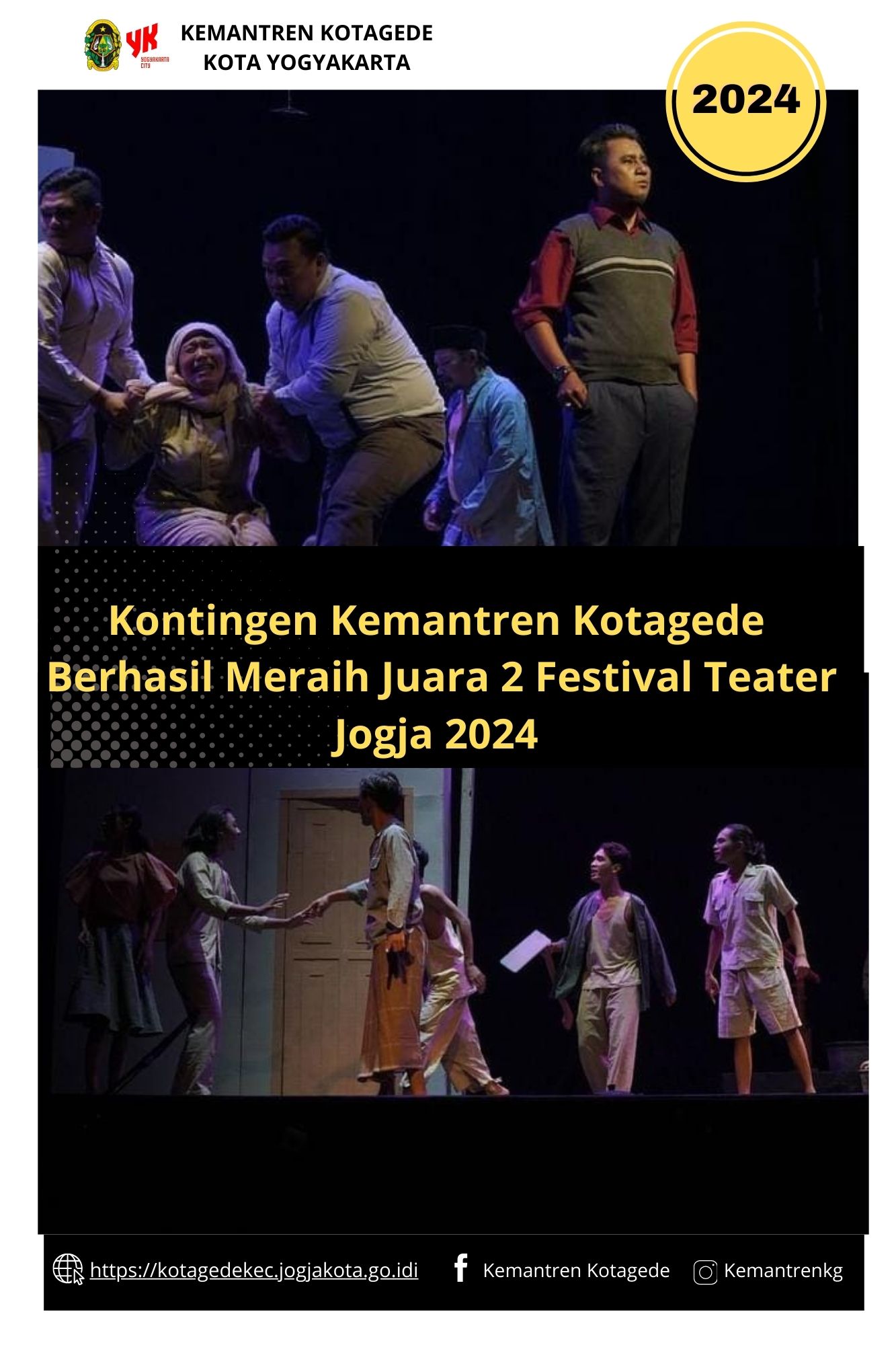 Pertunjukan Teater Amorfati meraih juara kedua dalam Festival Teater Kota Yogyakarta 2024